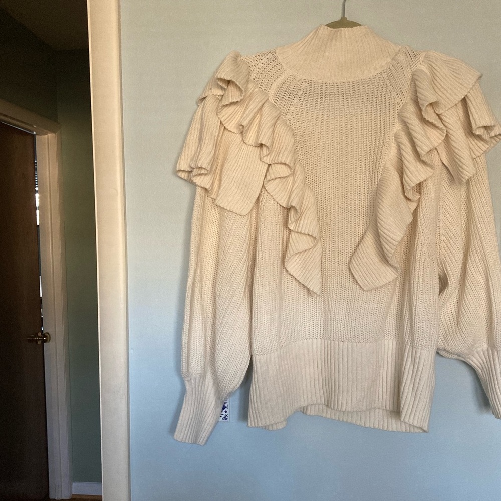 NWT Prologue Mock Neck Cream Sweater Size XL